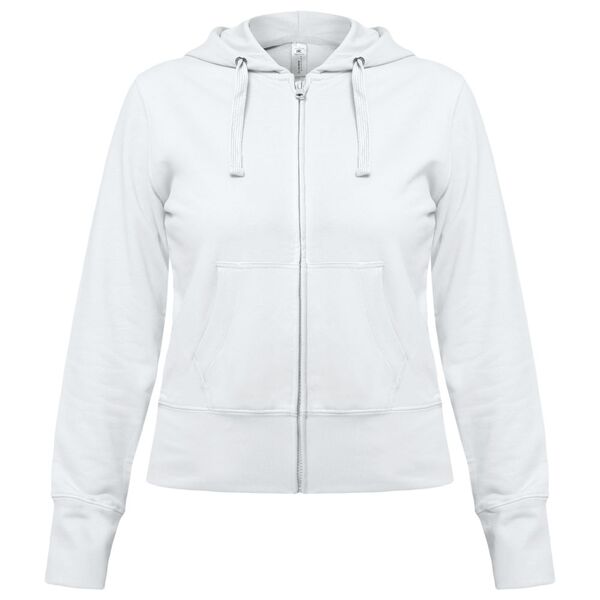 Толстовка женская Hooded Full Zip белая, размер XS
